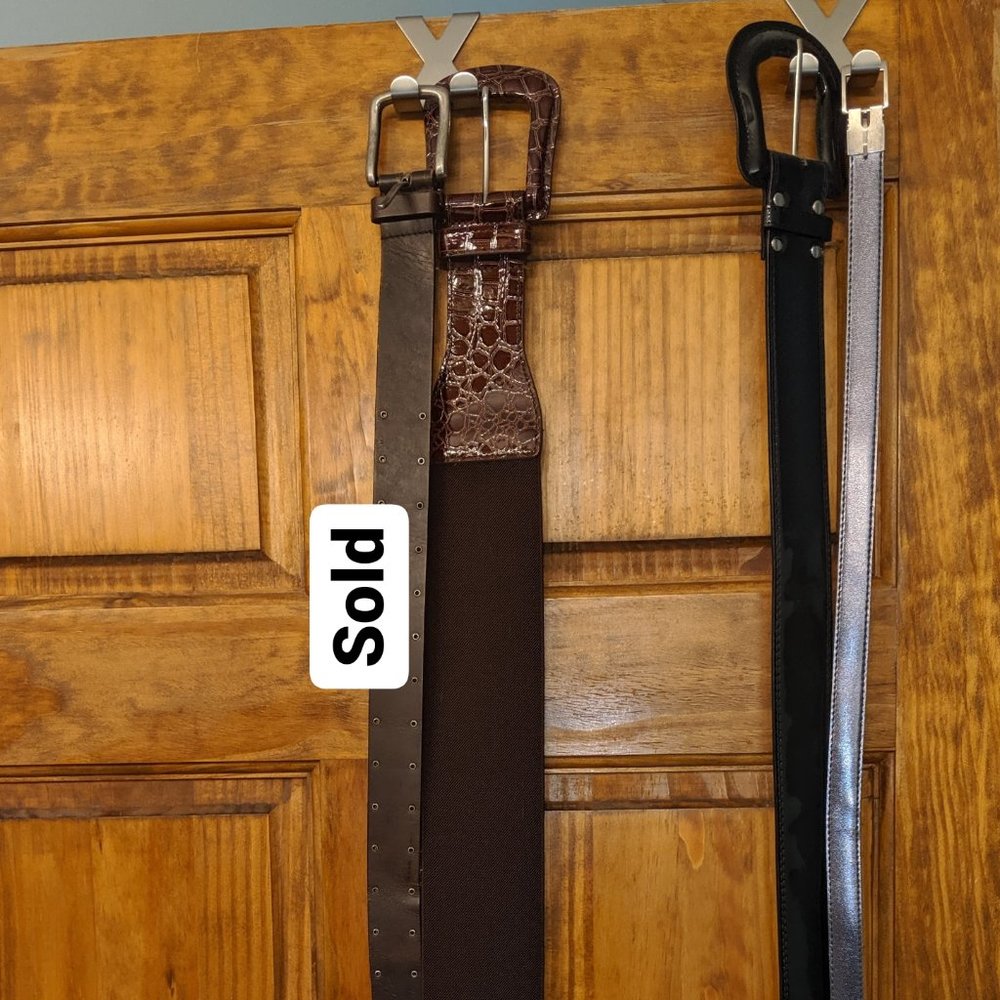 Black, Brown, & Silver/Black Reversible Belts